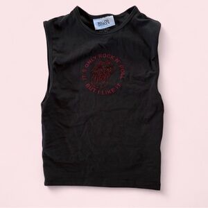 the Rolling Stones Dark Gray Sleeveless Top XXS